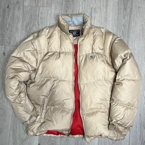 Vintage G UNIT Denim Co 50 Cent Heavyweight Puffer Jacket Tan Mens Sz 2XL